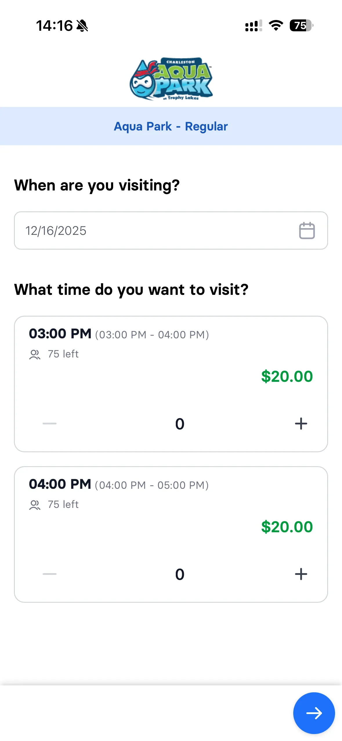 Mobile booking flow - step 3