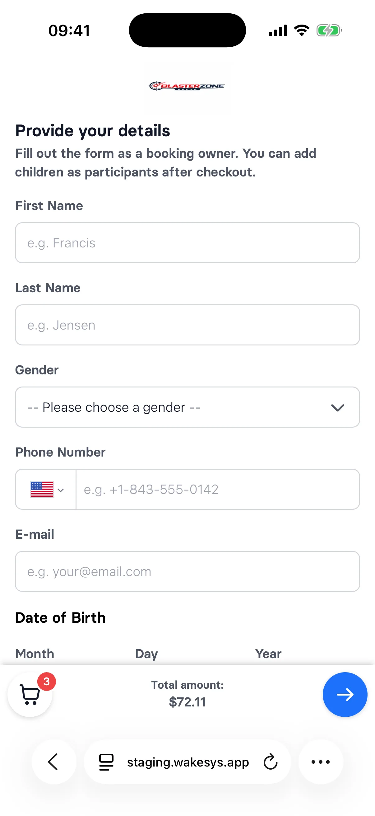Mobile booking flow - step 6