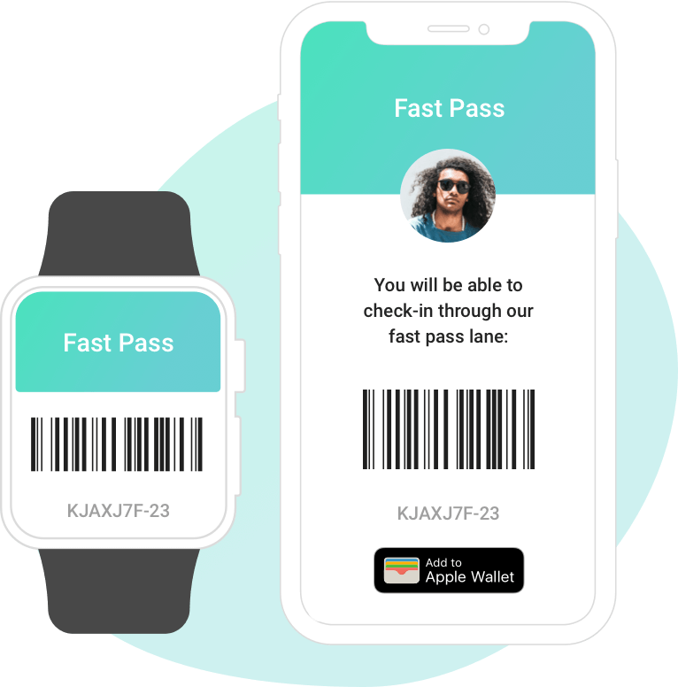 mobile devices and smart watch with barcode