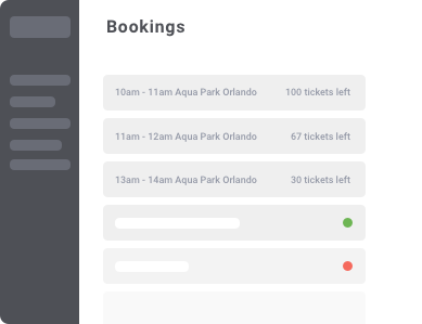 Check In interface for the staff